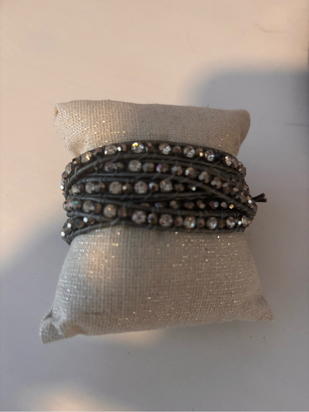 Nakamol Grey Crystal Multi-Strand Wrap Bracelet